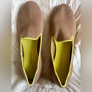 ROTHY'S The Merino Women's Clove Loafer in Light Brown/Neon Yellow size 10